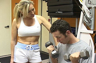 Professor Lisa DeMarco fucking in the gym with her piercings with Lisa DeMarco, James Deen in My First Sex Teacher by NaughtyAmerica