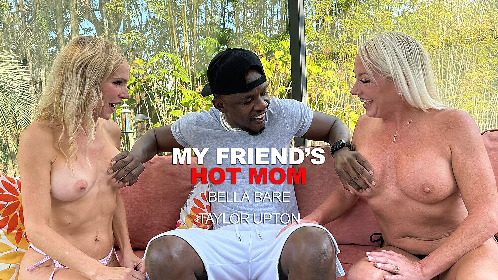 Sexy Milf's Bella Bare and Taylor Upton give son's friend a high intensity workout